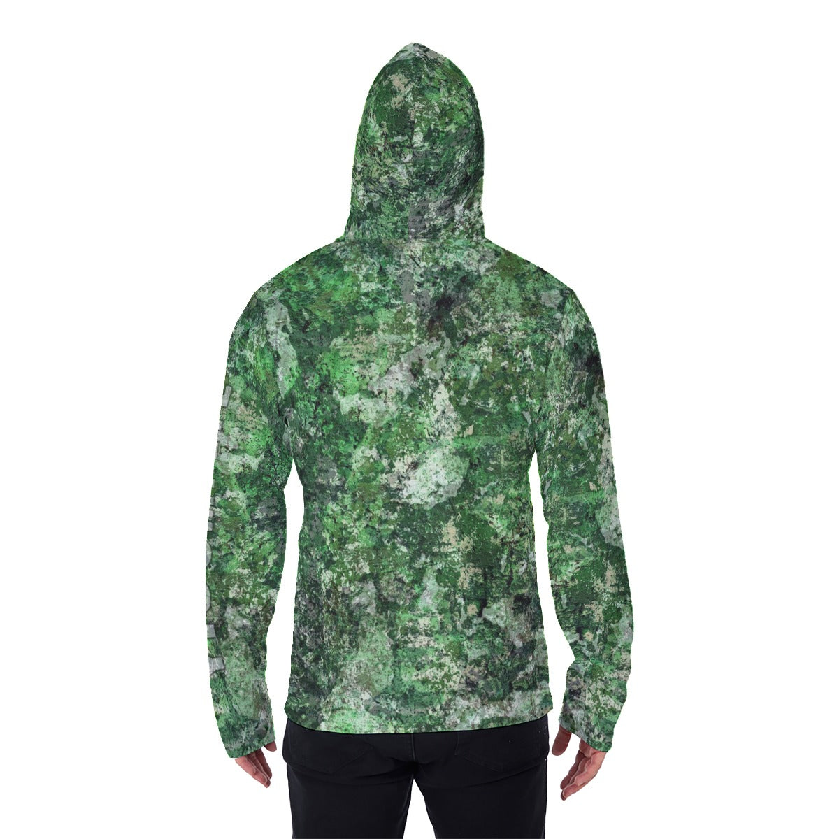 YIC Men's Pullover Hoodie With Mask - Green Country Camo