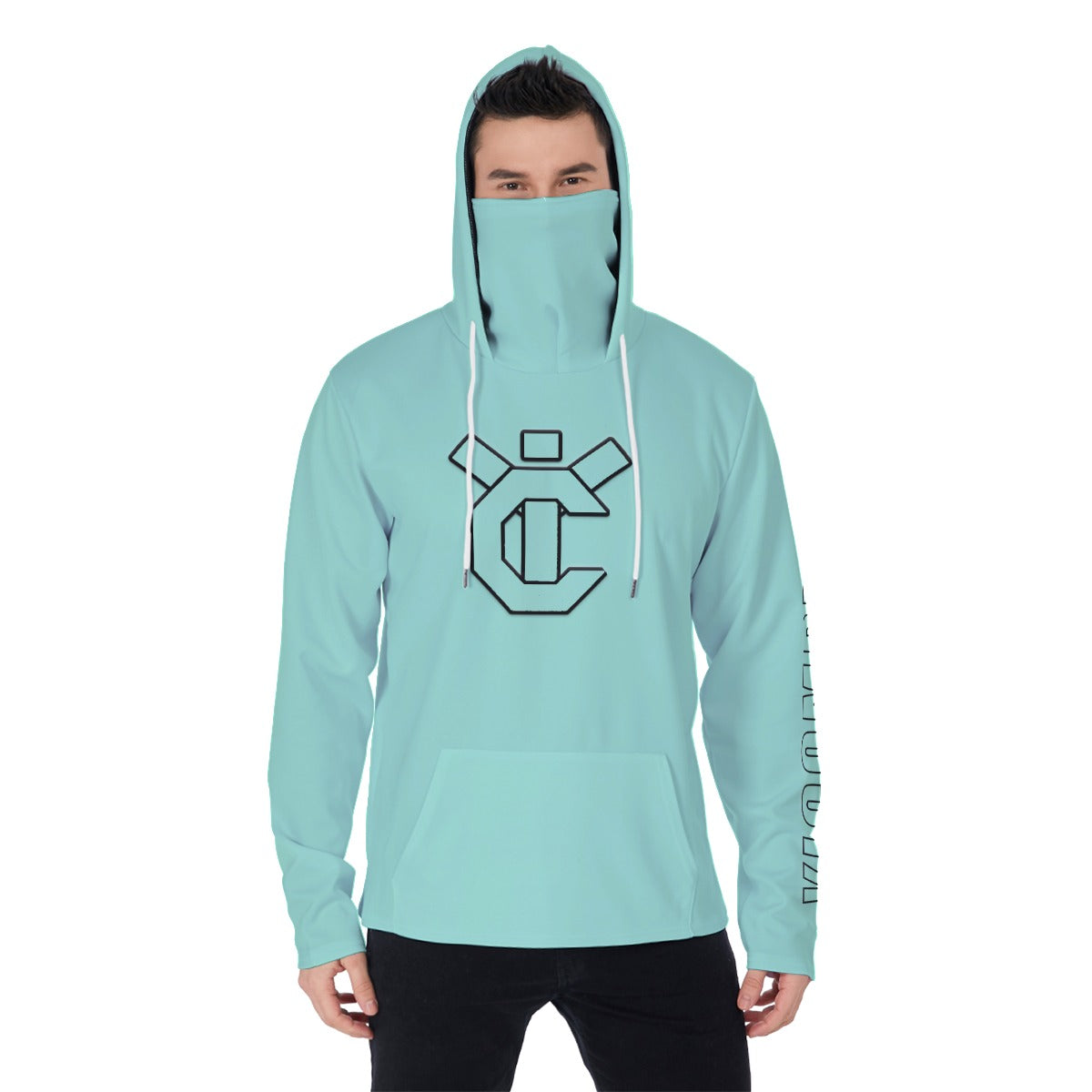 YIC Men's Pullover Hoodie With Mask - Beach Glass