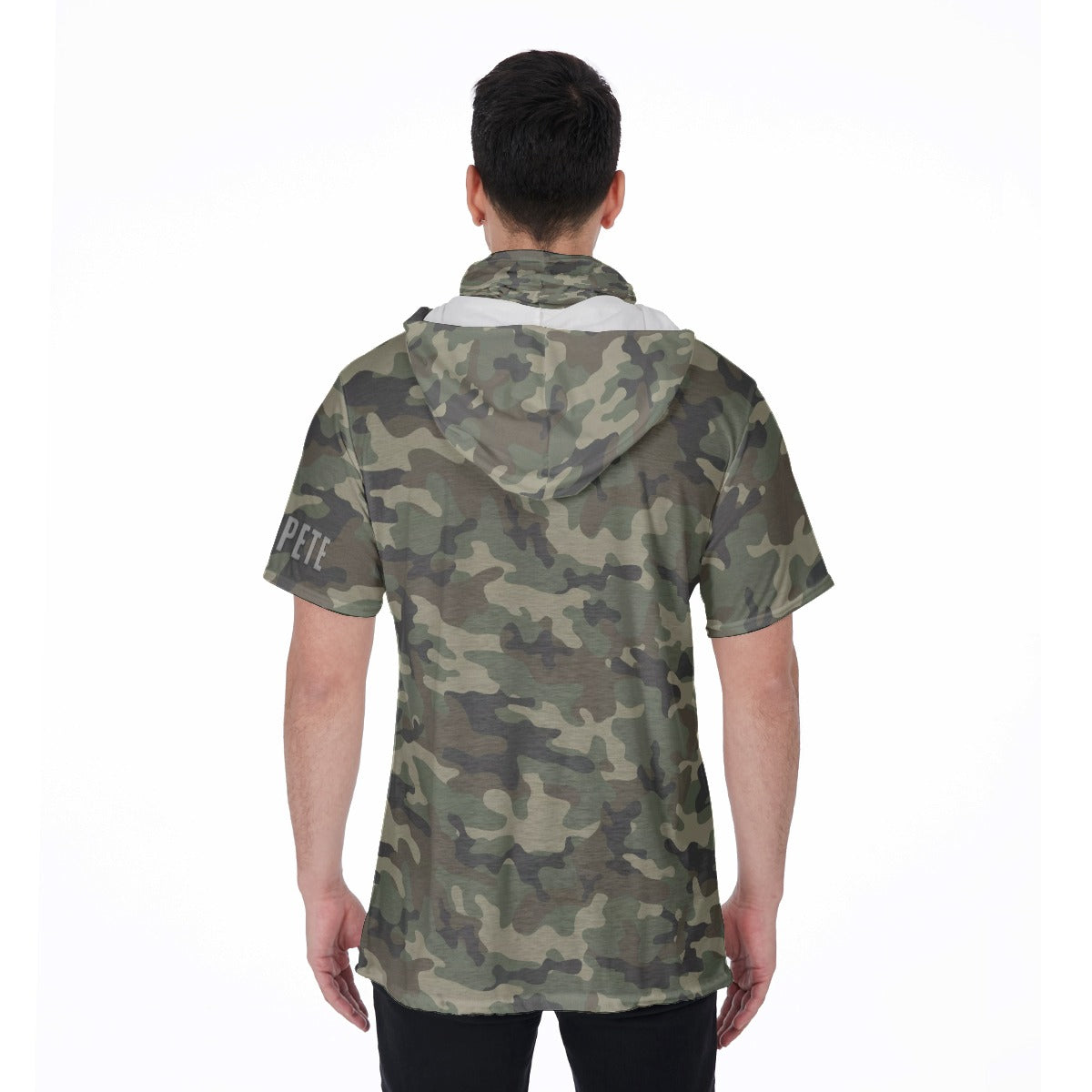 Men's Hooded T's with Built-in Mask - Old School Camo