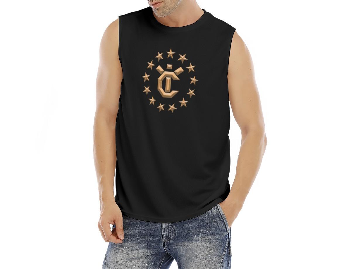 Men's O-neck Sleeveless Tank Top - Vantablack