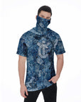 Men's Hooded T's with Built-in Mask - The Mix Bluewater