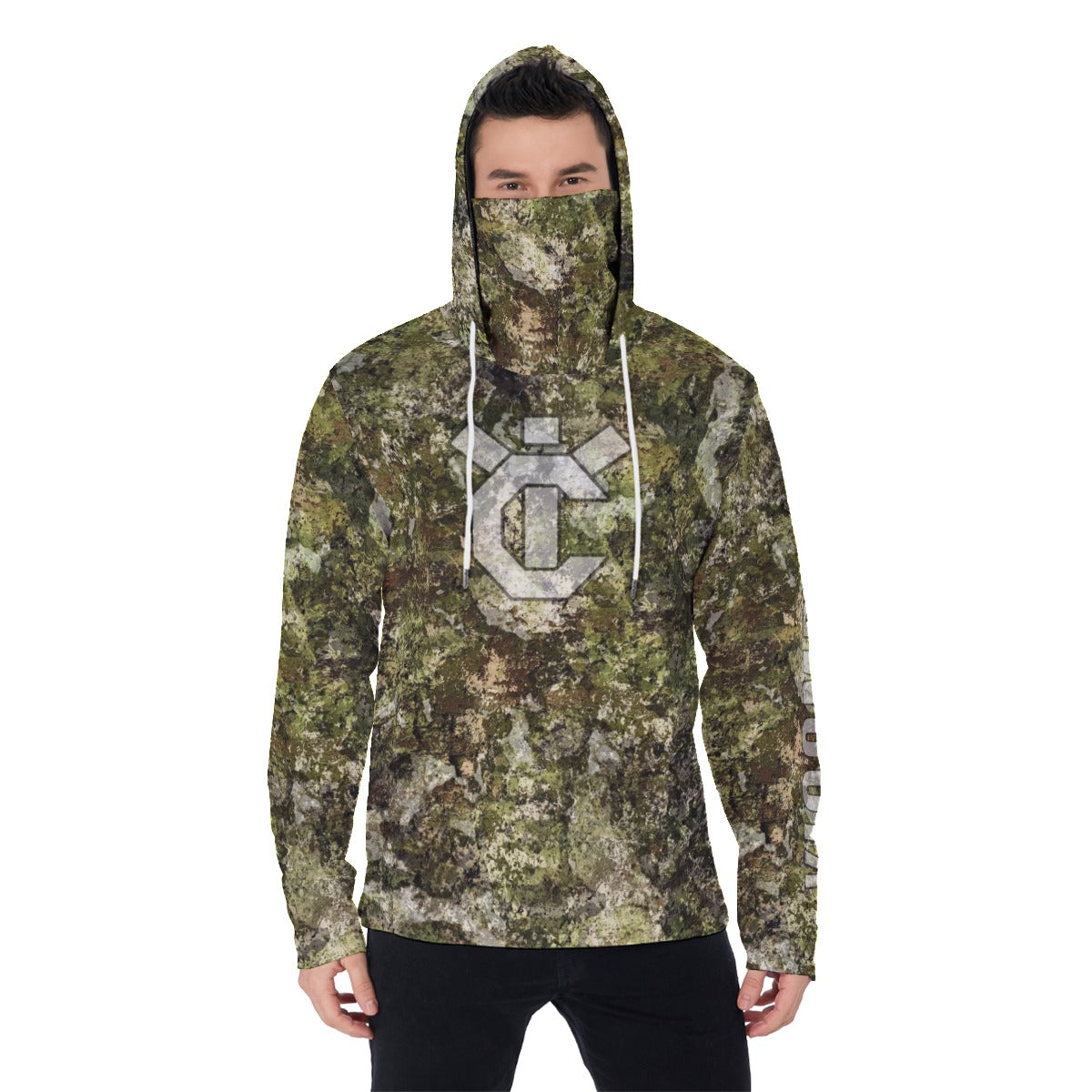 YIC Men's Pullover Hoodie With Mask - Inland Camo