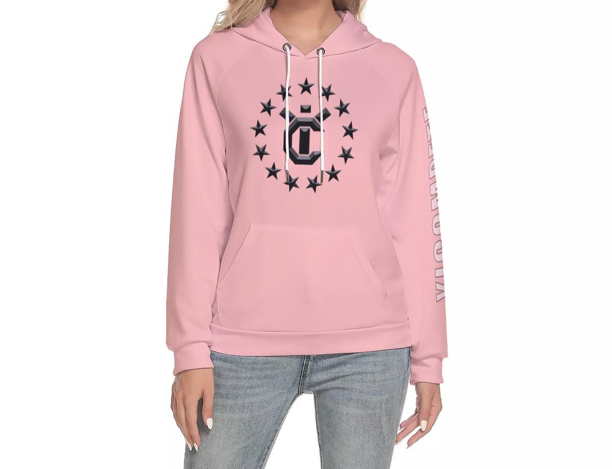 Women's Hoodie With Raglan Sleeve - Pink