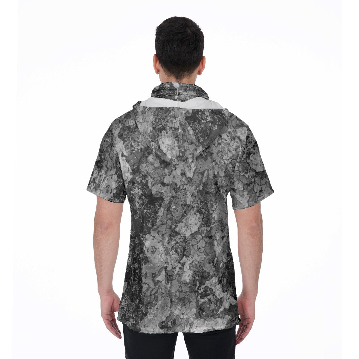 Men&#39;s Hooded T&#39;s with Built-in Mask -  The Mix Granite