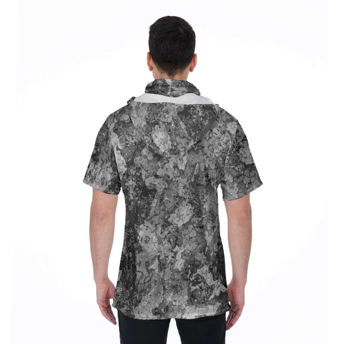 Men's Hooded T's with Built-in Mask - The Mix Granite