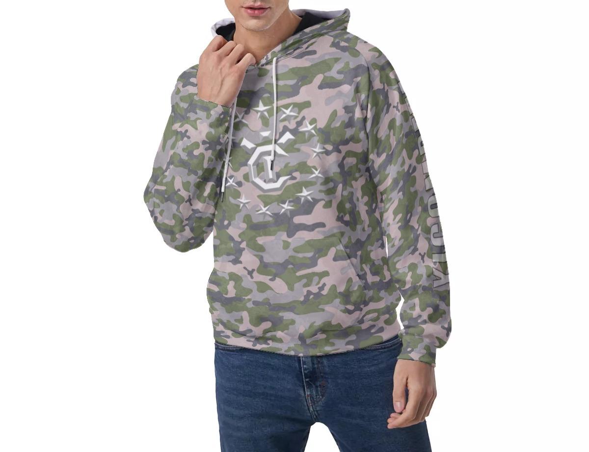 Men's Raglan Pullover Hoodie - Mod Camo