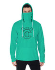YIC Men's Pullover Hoodie With Mask - Caribbean Green