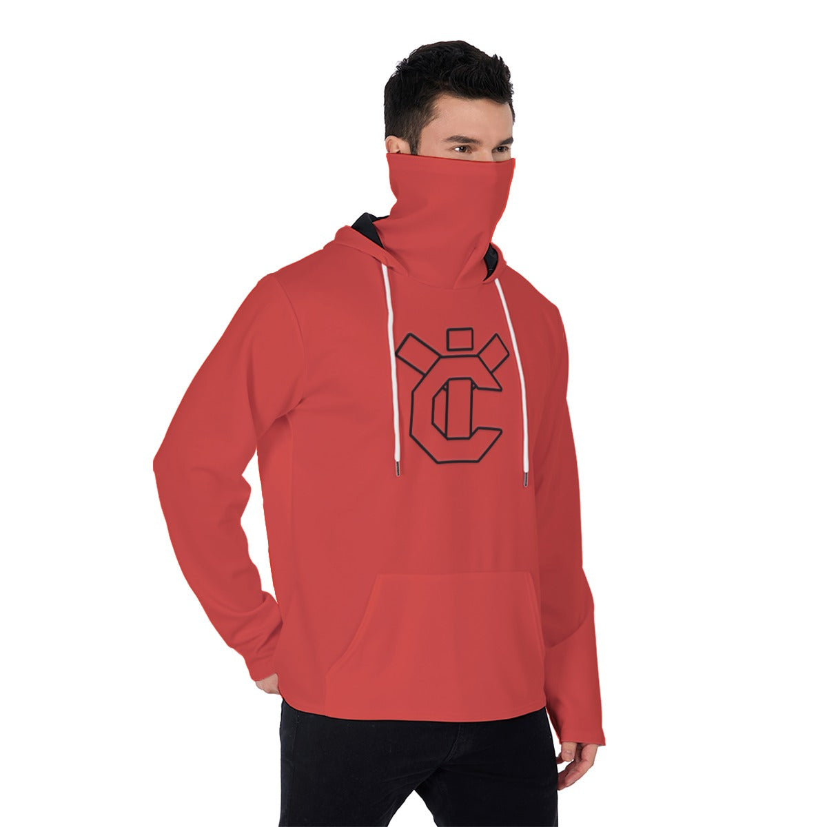 YIC Men's Pullover Hoodie With Mask - Fire Whirl