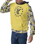 Men's Raglan Pullover Hoodie - Black/Yellow