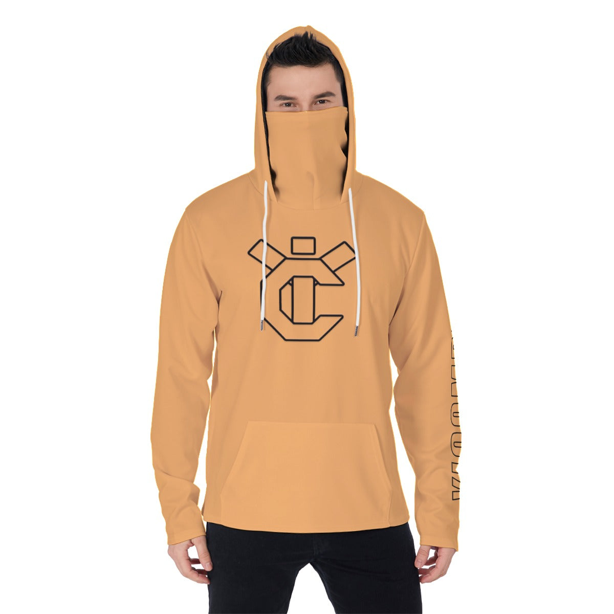 YIC Men's Pullover Hoodie With Mask - Mango