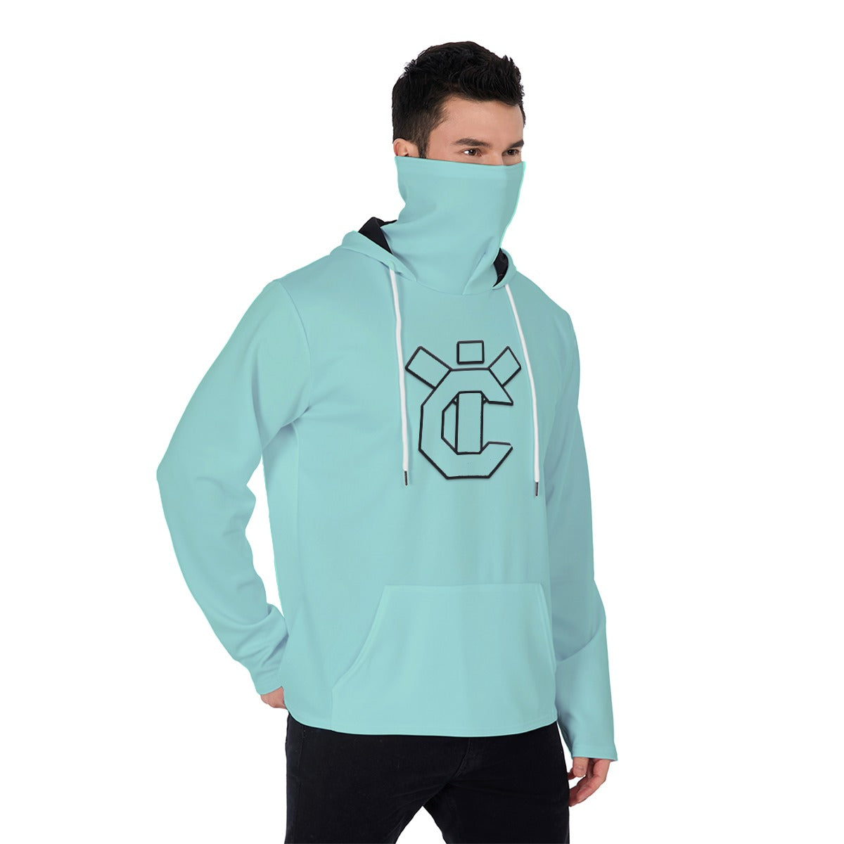 YIC Men's Pullover Hoodie With Mask - Beach Glass