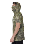 Men's Hooded T's with Built-in Mask - Inland Camo