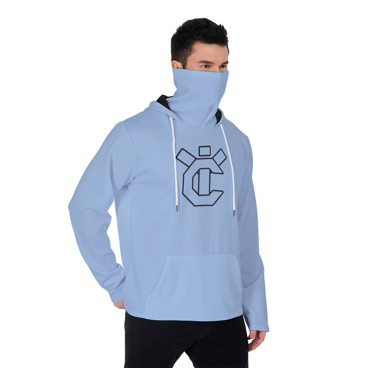 YIC Men's Pullover Hoodie With Mask - Clear Sky