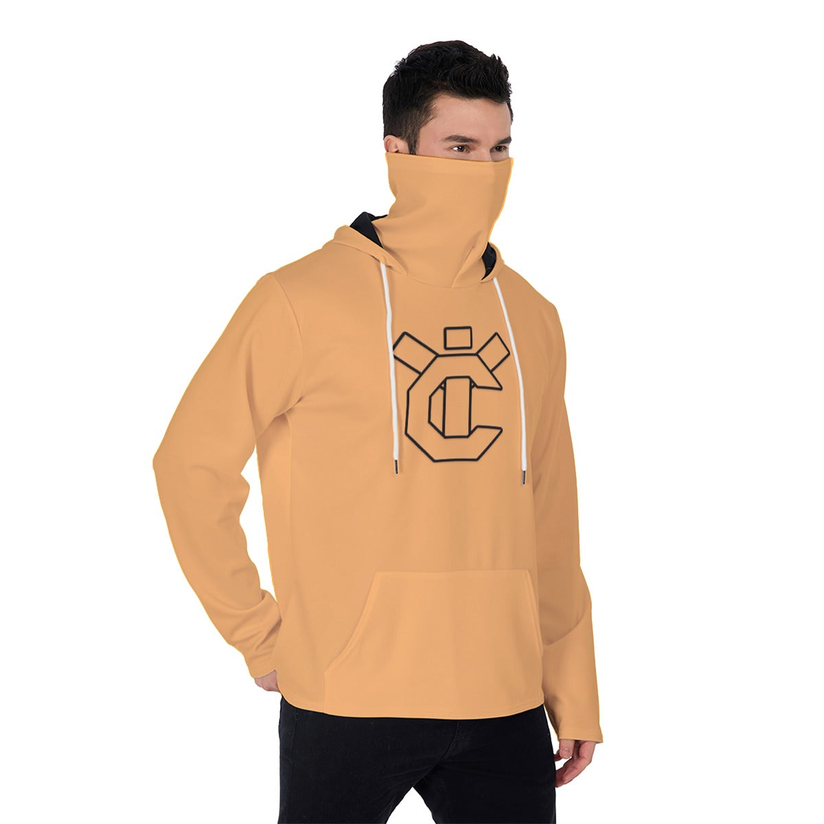 YIC Men's Pullover Hoodie With Mask - Mango