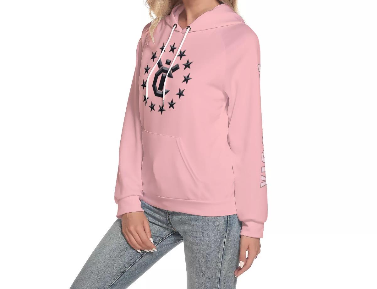 Women's Hoodie With Raglan Sleeve - Pink