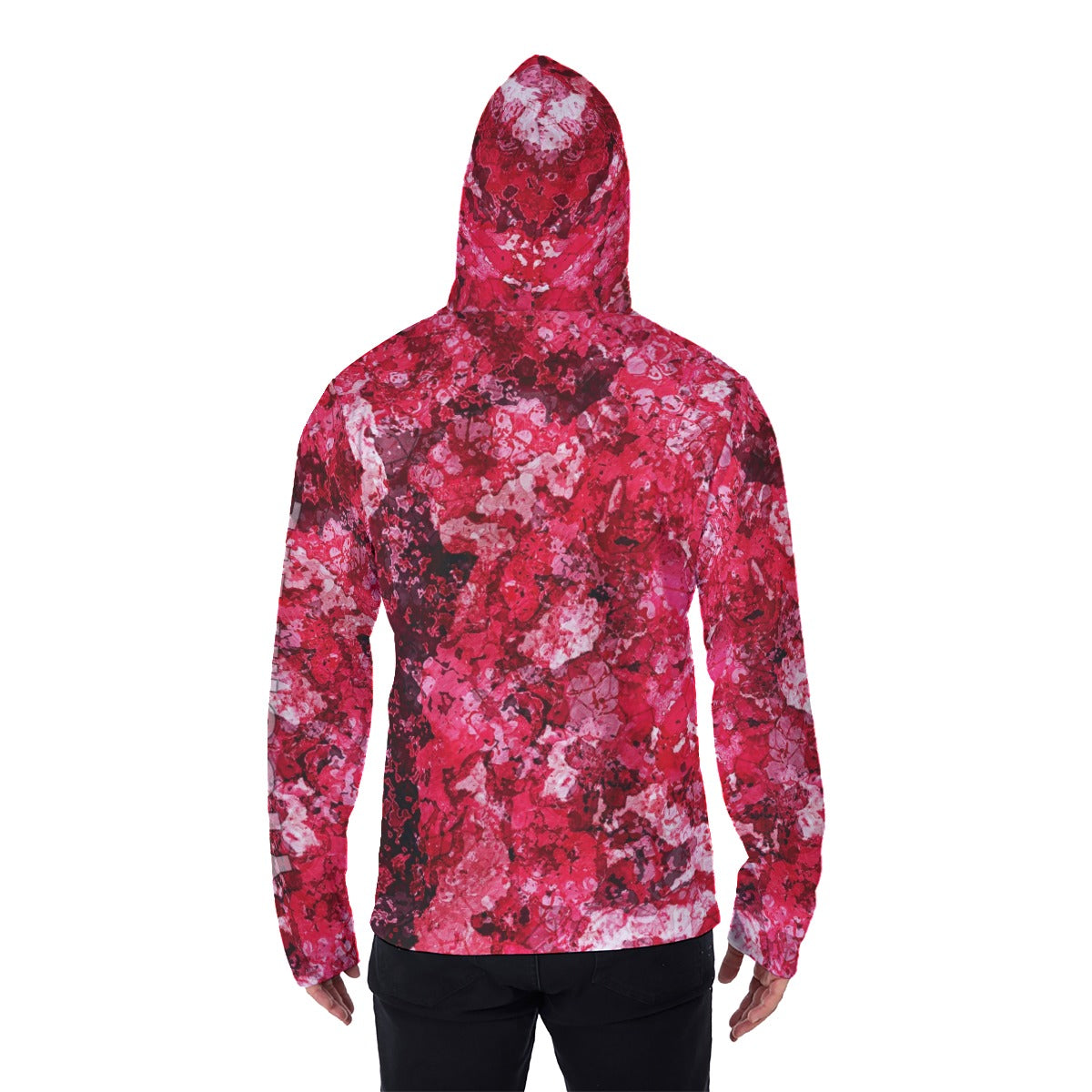 YIC Men's Pullover Hoodie With Mask - Mixed Lava Coral