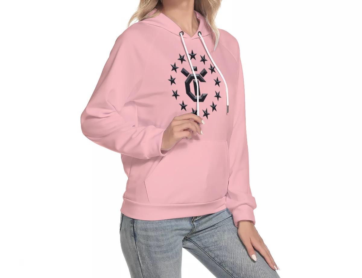 Women's Hoodie With Raglan Sleeve - Pink