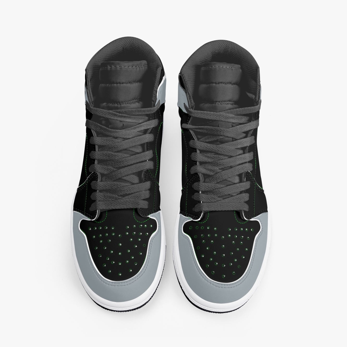 New YIC Good Grey and VantaBlack High-Top Leather Sneakers