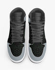 New YIC Good Grey and VantaBlack High-Top Leather Sneakers