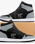 New YIC Good Grey and VantaBlack High-Top Leather Sneakers