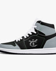 New YIC Good Grey and VantaBlack High-Top Leather Sneakers