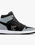 New YIC Good Grey and VantaBlack High-Top Leather Sneakers