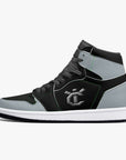 New YIC Good Grey and VantaBlack High-Top Leather Sneakers