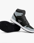 New YIC Good Grey and VantaBlack High-Top Leather Sneakers