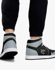 New YIC Good Grey and VantaBlack High-Top Leather Sneakers