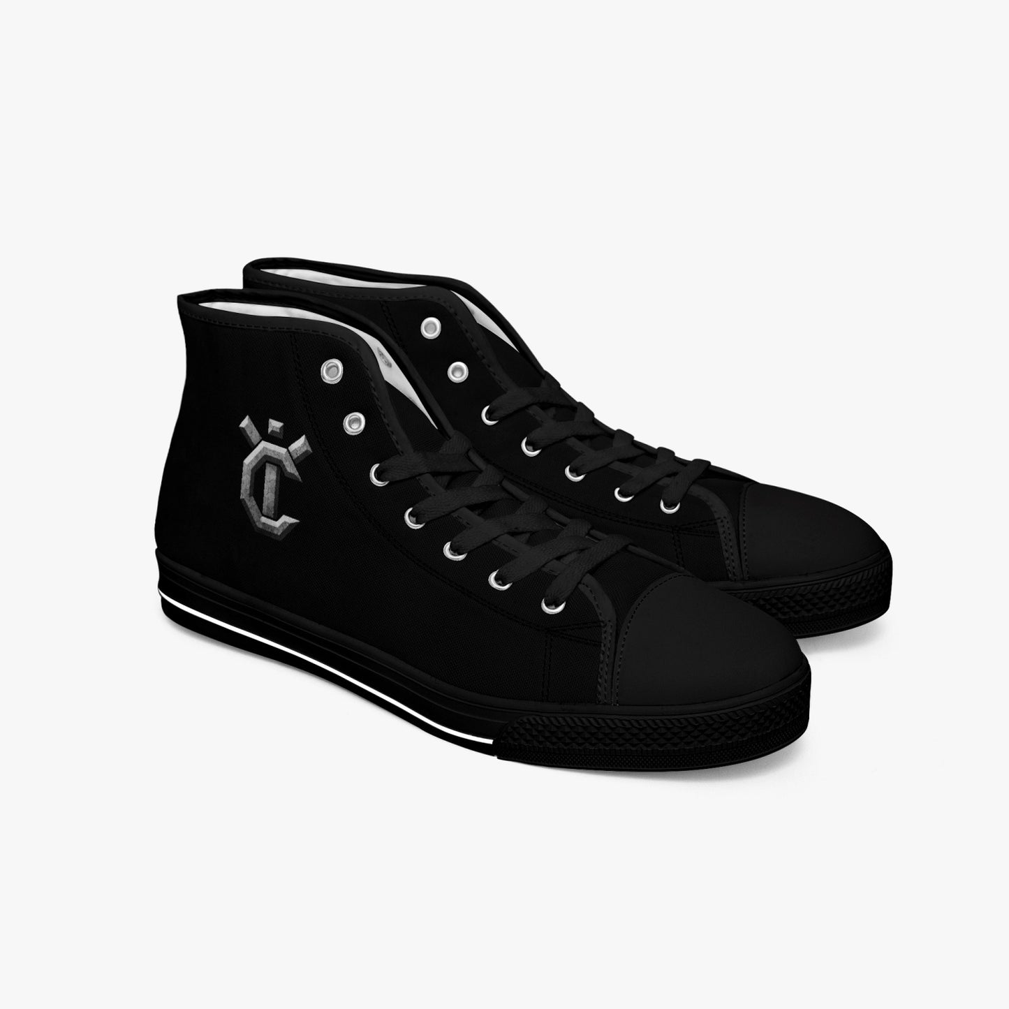 New YIC High-top Canvas Shoes - VantaBlack