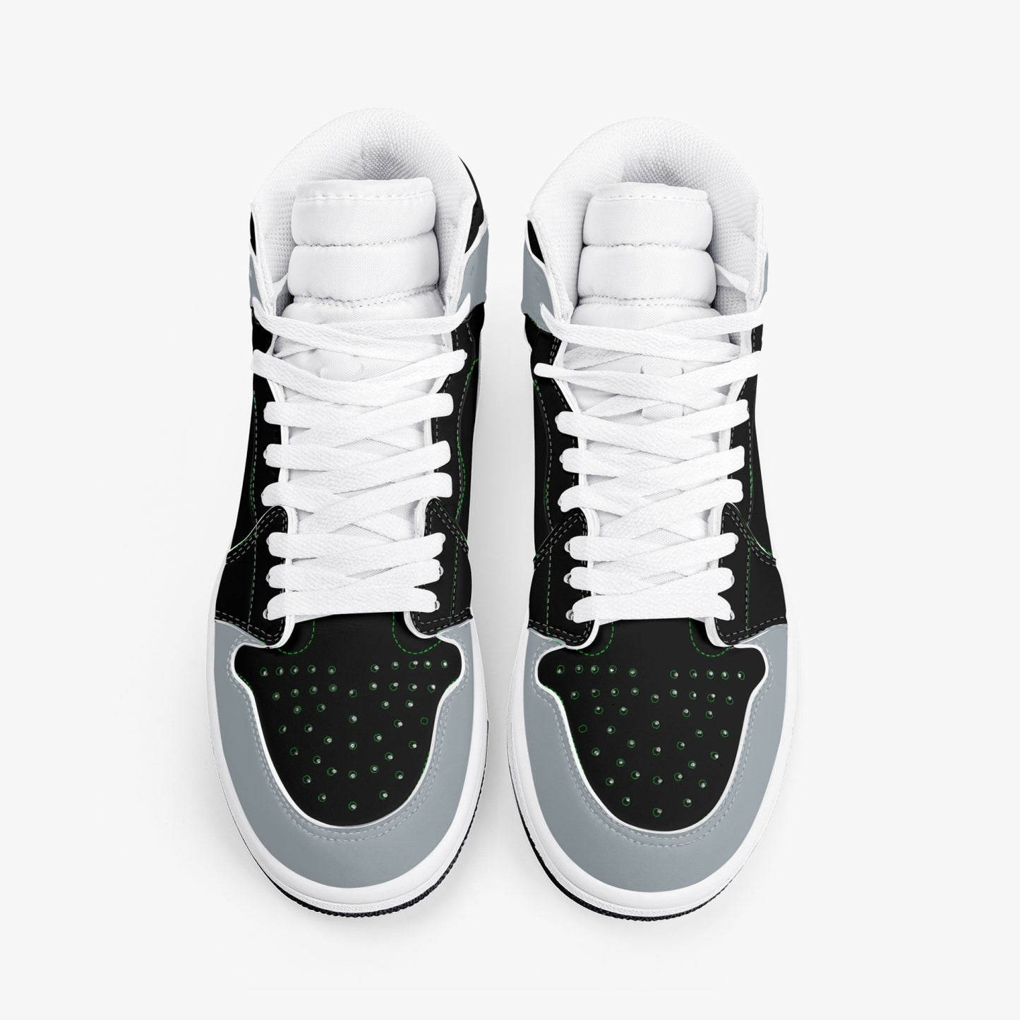 New YIC Good Grey and VantaBlack High-Top Leather Sneakers