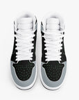 New YIC Good Grey and VantaBlack High-Top Leather Sneakers