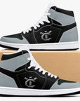 New YIC Good Grey and VantaBlack High-Top Leather Sneakers