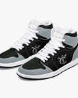 New YIC Good Grey and VantaBlack High-Top Leather Sneakers