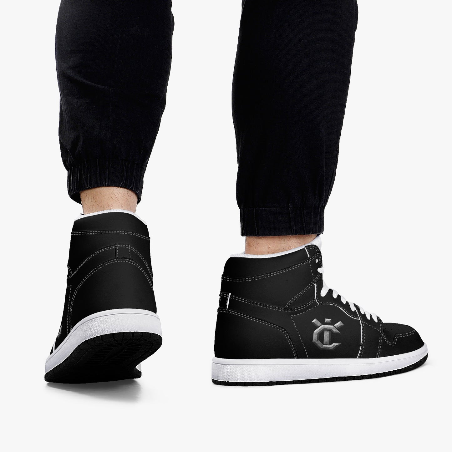 New YIC VantaBlack High-Top Leather Sneakers