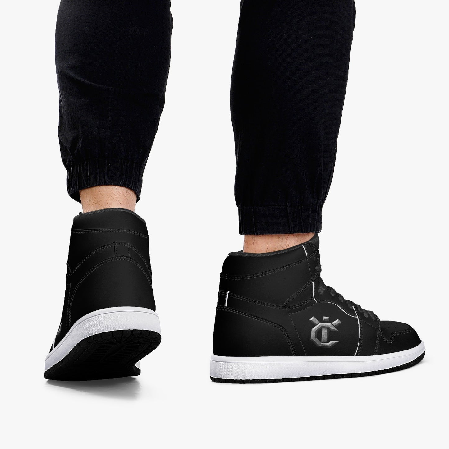 New YIC VantaBlack High-Top Leather Sneakers