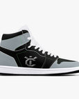 New YIC Good Grey and VantaBlack High-Top Leather Sneakers