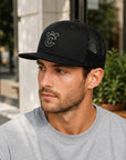 Embroidery Flat-Brim Mesh Cap