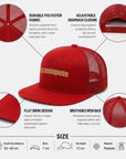 Embroidery Flat-Brim Mesh Cap
