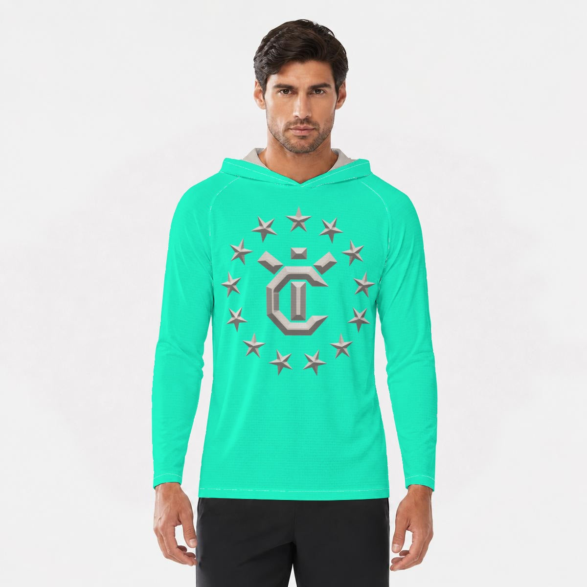 All-Over Print Men's Sun Protection Hooded Sport Top