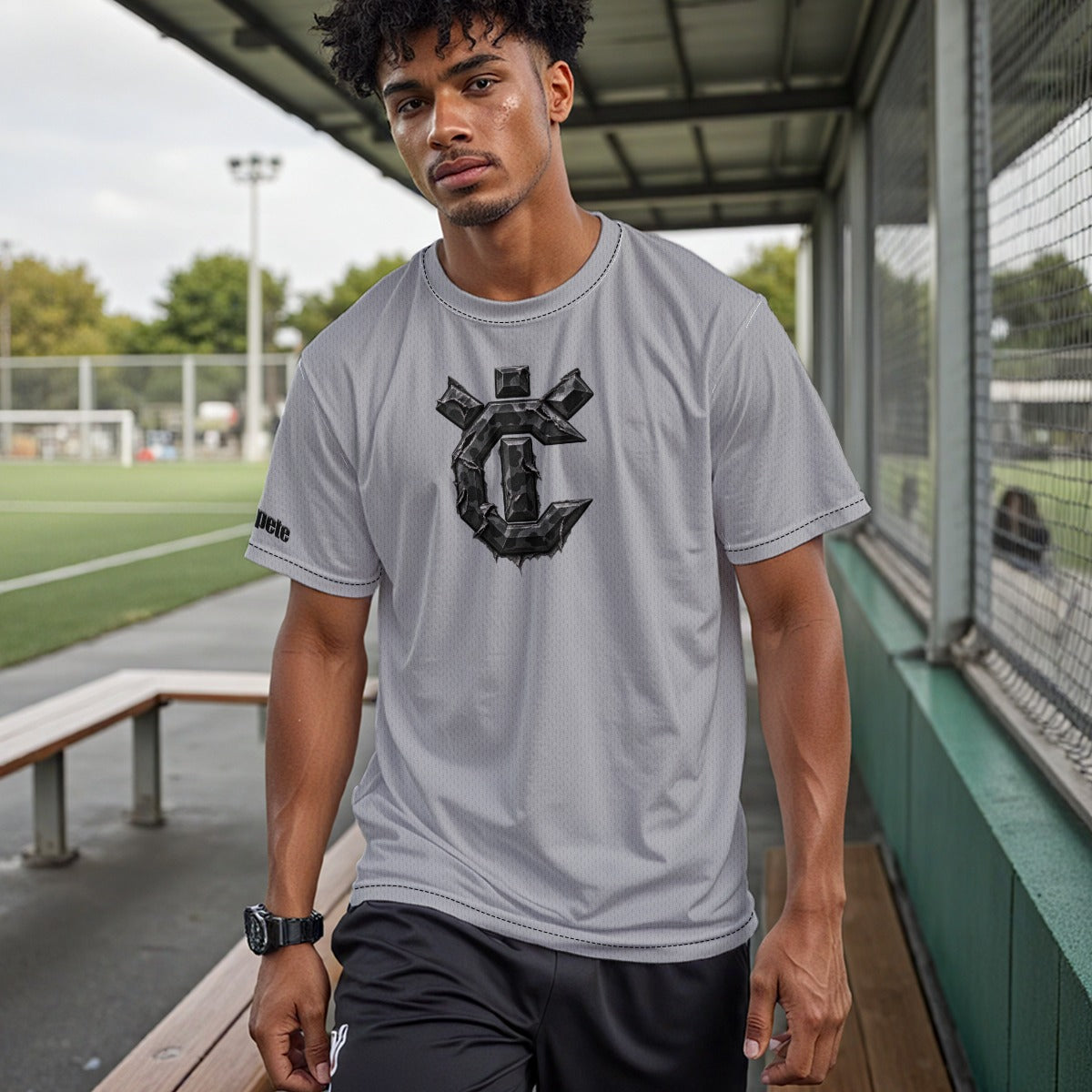 All-Over Print Drop Shoulder Crew Neck T-Shirt