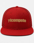 Embroidery Flat-Brim Mesh Cap