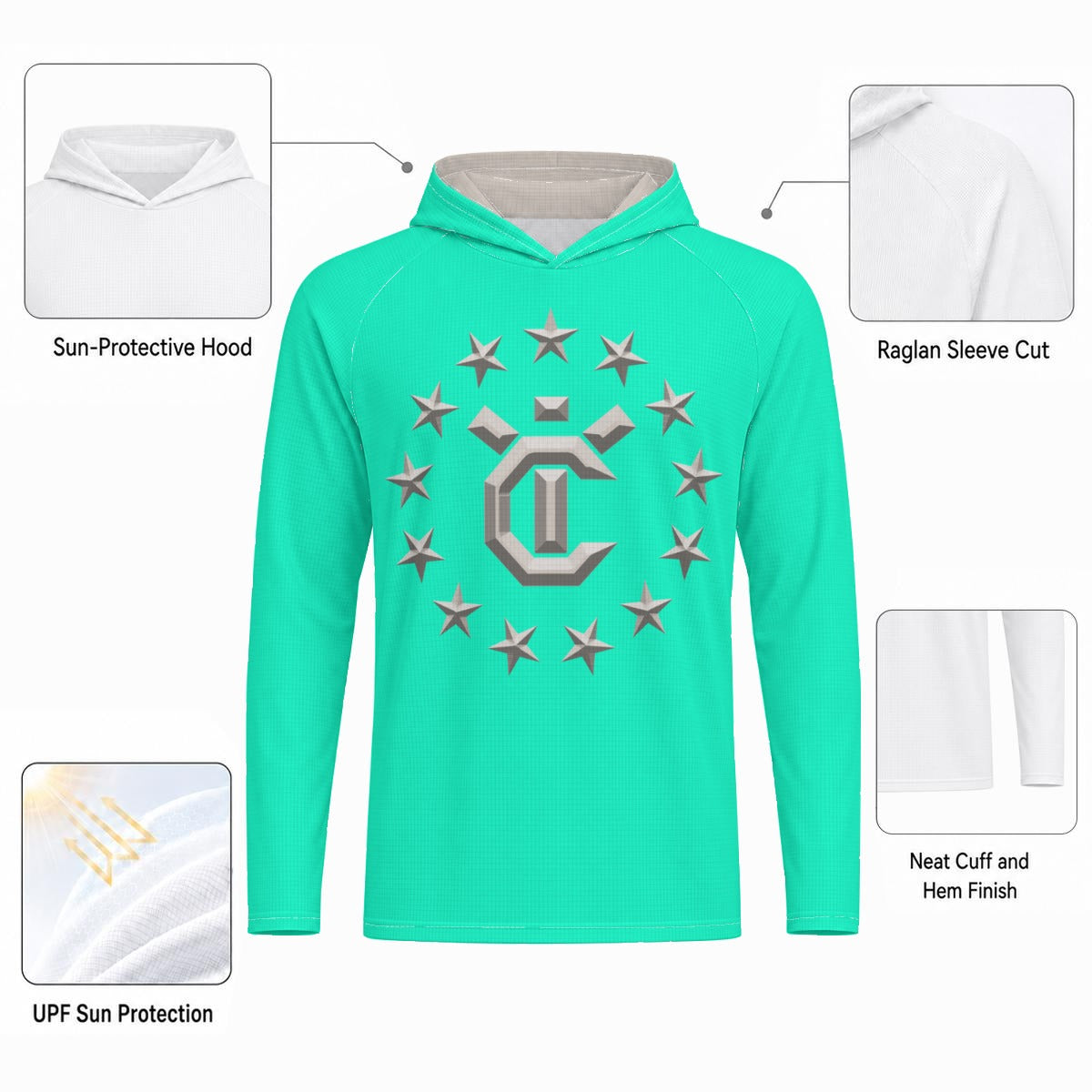 All-Over Print Men's Sun Protection Hooded Sport Top