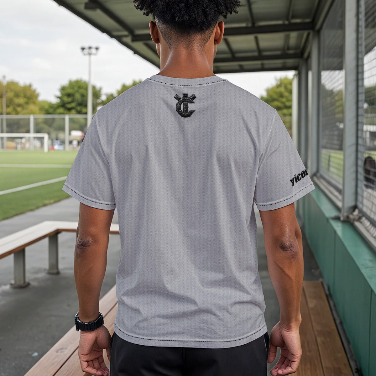 All-Over Print Drop Shoulder Crew Neck T-Shirt