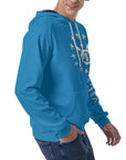 Men's Raglan Pullover Hoodie - Ibiza Blue