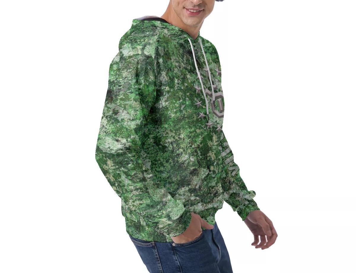 Men's Raglan Pullover Hoodie - Green Country Camo