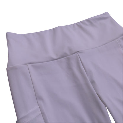 Women's High Waist Yoga Pants With Side Pocket - Digital Lavender