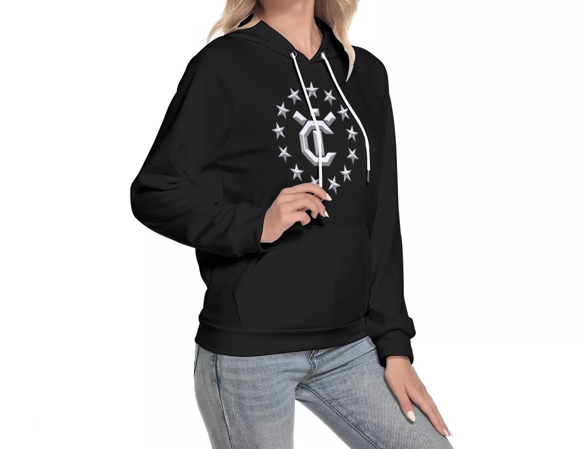 Women's Hoodie With Raglan Sleeve - Vantablack