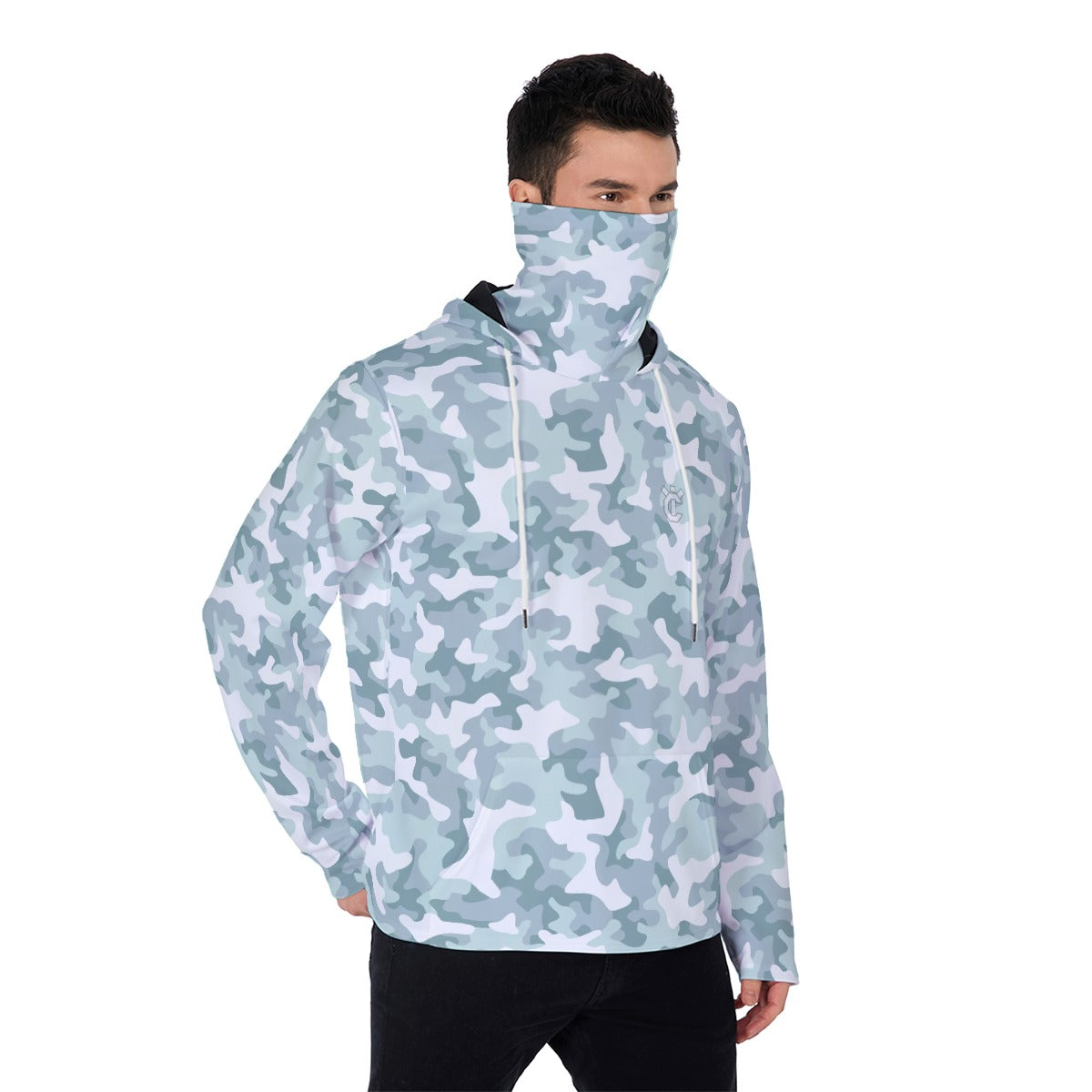YIC Men's Pullover Hoodie With Mask - Mod Camo