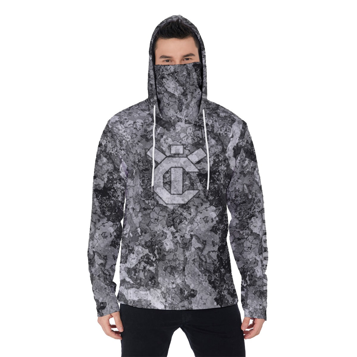 YIC Men&#39;s Pullover Hoodie With Mask - Mixed Granite